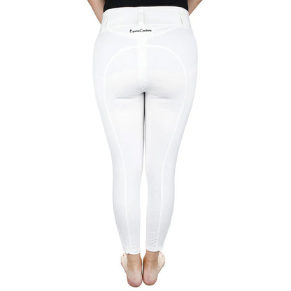 Equine Couture Women Nicole Full Silicone Printed Seat Breeches in White