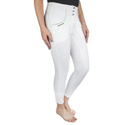 Equine Couture Women Nicole Full Silicone Printed Seat Breeches in White