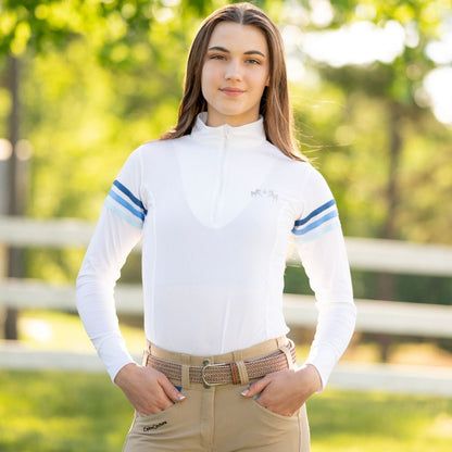 Equine Couture Gradient Long Sleeve Show Shirt w/ Arm Stripes
