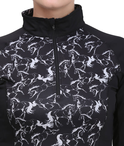 Equine Couture Ladies Linear Horses Sport Shirt