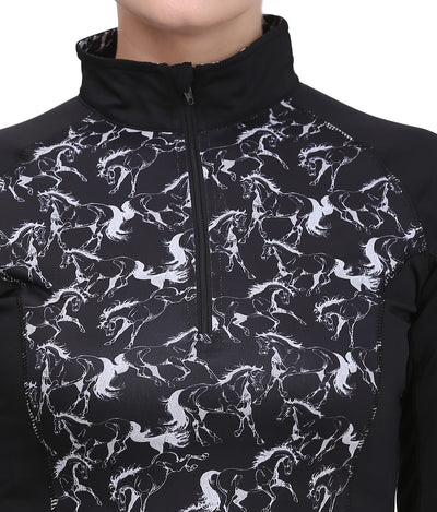 Equine Couture Ladies Linear Horses Sport Shirt