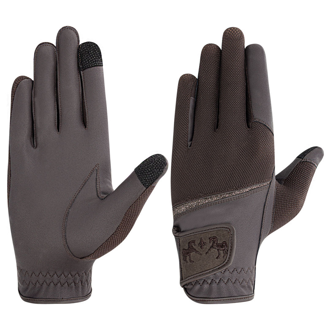 Equine Couture Aerocool Touch Screen Riding Gloves with Glitter - JPC Equestrian.com