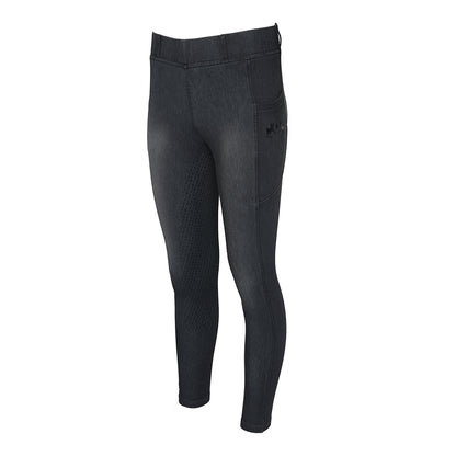 Equine Couture Ladies Denim Full Seat Silicon Tights with Phone Pocket- JPC Equestrian.com