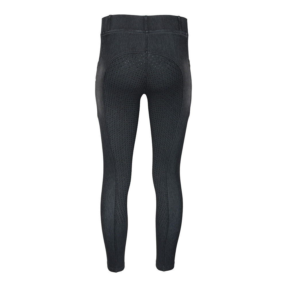 Equine Couture Ladies Denim Full Seat Silicon Tights with Phone Pocket- JPC Equestrian.com