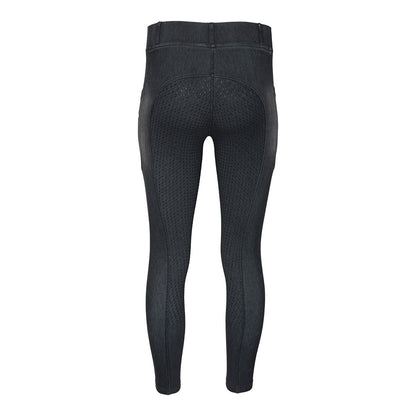 Equine Couture Ladies Denim Full Seat Silicon Tights with Phone Pocket- JPC Equestrian.com