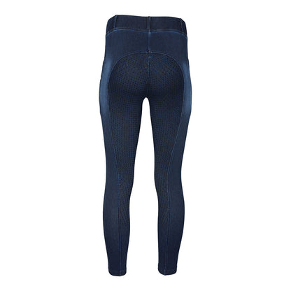 Equine Couture Ladies Denim Full Seat Silicon Tights with Phone Pocket- JPC Equestrian.com