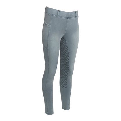 Equine Couture Ladies Denim Full Seat Silicon Tights with Phone Pocket