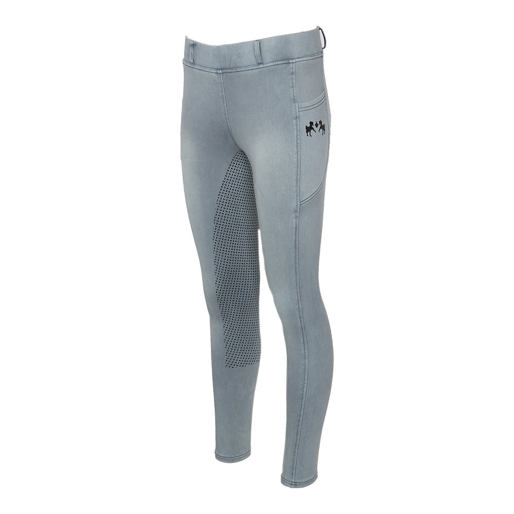 Equine Couture Ladies Denim Full Seat Silicon Tights with Phone Pocket