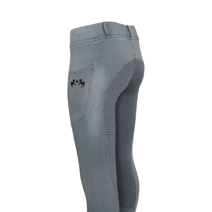 Equine Couture Ladies Denim Full Seat Silicon Tights with Phone Pocket