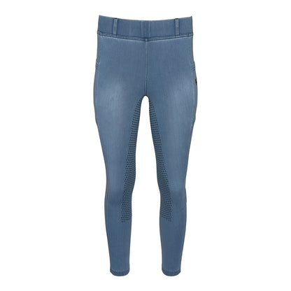 Equine Couture Ladies Denim Full Seat Silicon Tights with Phone Pocket- JPC Equestrian.com