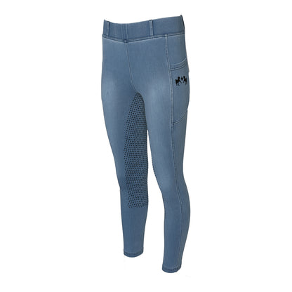 Equine Couture Ladies Denim Full Seat Silicon Tights with Phone Pocket- JPC Equestrian.com