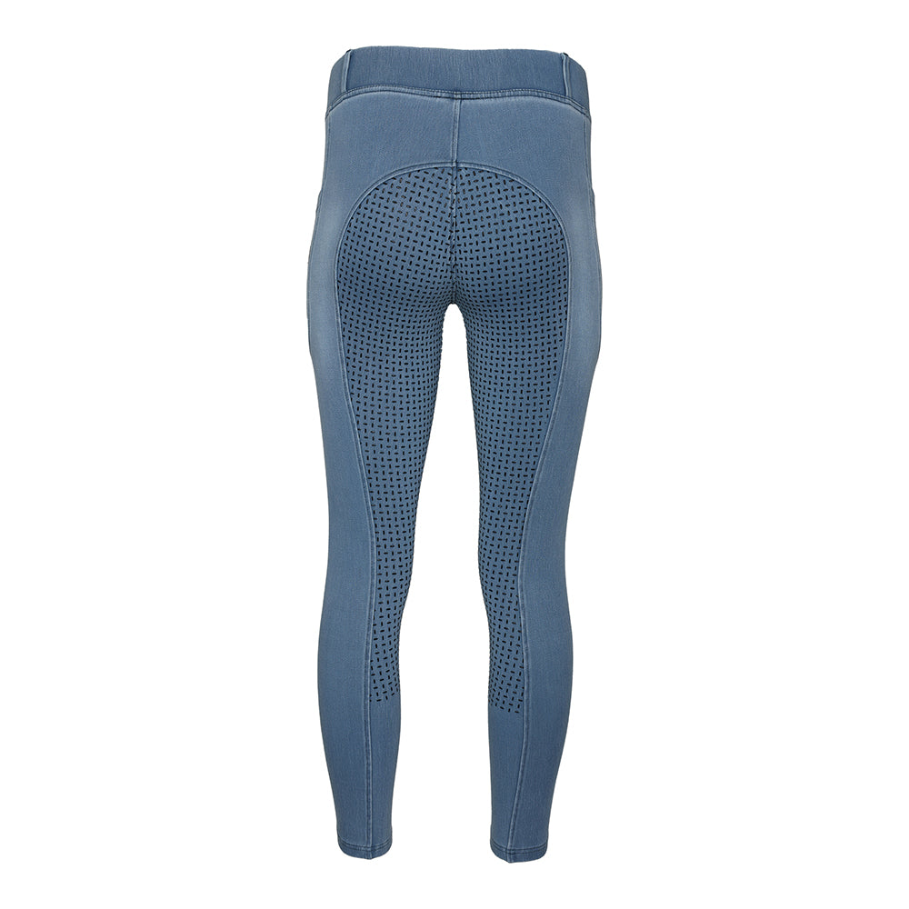 Equine Couture Ladies Denim Full Seat Silicon Tights with Phone Pocket- JPC Equestrian.com