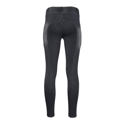 Equine Couture Ladies Denim Silicon Knee Patch Tights with Phone Pocket