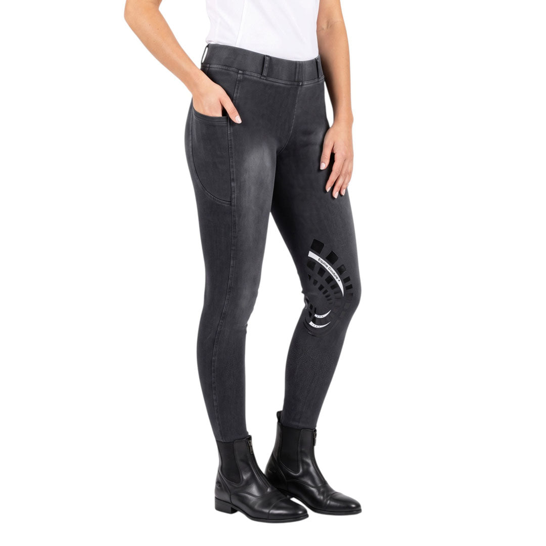 Equine Couture Ladies Soft Stretch Denim Riding Tights with Phone Pocket
