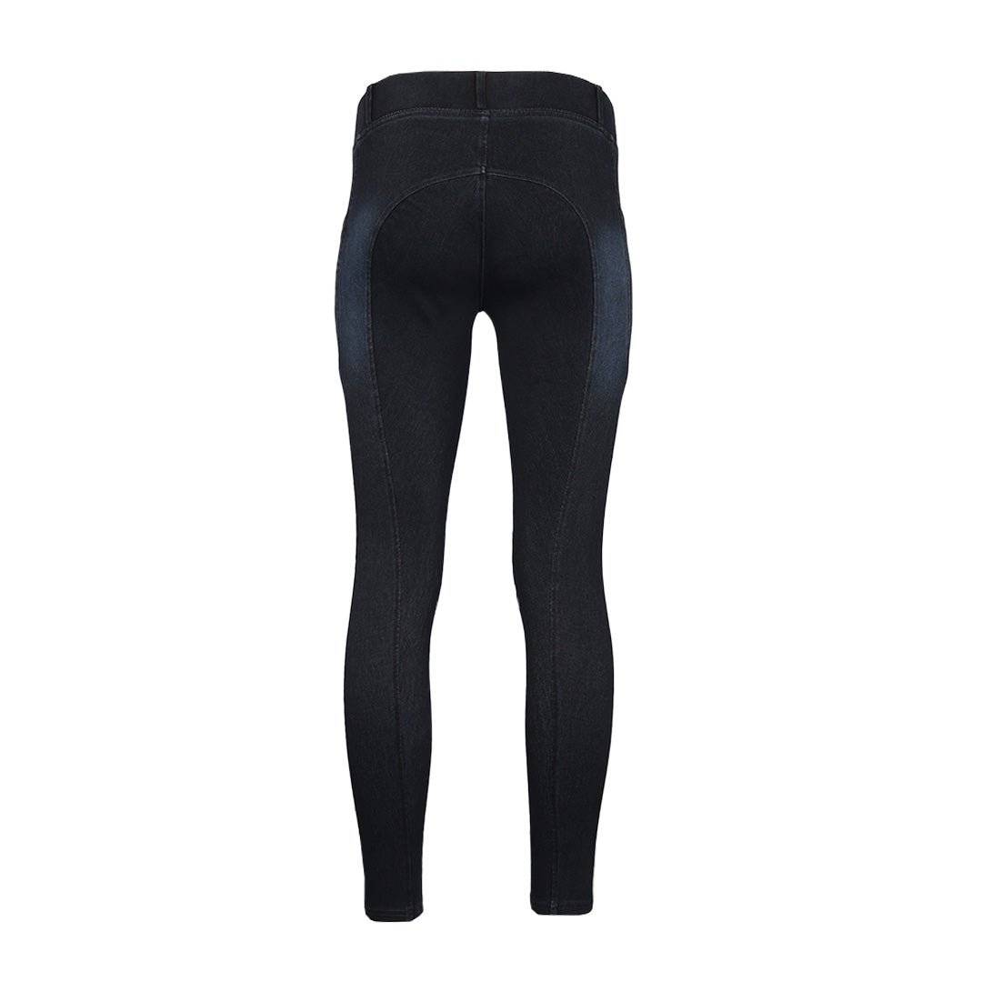 Equine Couture Ladies Denim Silicon Knee Patch Tights with Phone Pocket