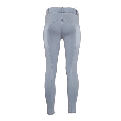 Equine Couture Ladies Denim Silicon Knee Patch Tights with Phone Pocket