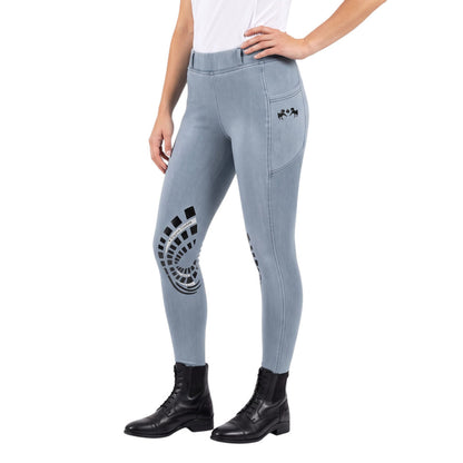 Equine Couture Ladies Soft Stretch Denim Riding Tights with Phone Pocket