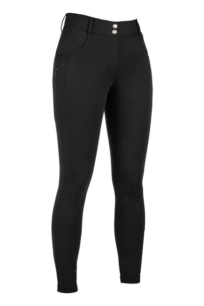 HKM Ari Mid Rise- Sil. Knee Patch Ladies Riding Breeches - JPC Equestrian.com