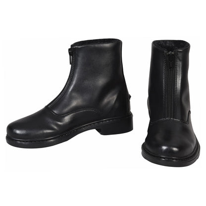 TuffRider Children's Winter Fleece Lined Front Zip Paddock Boots Black