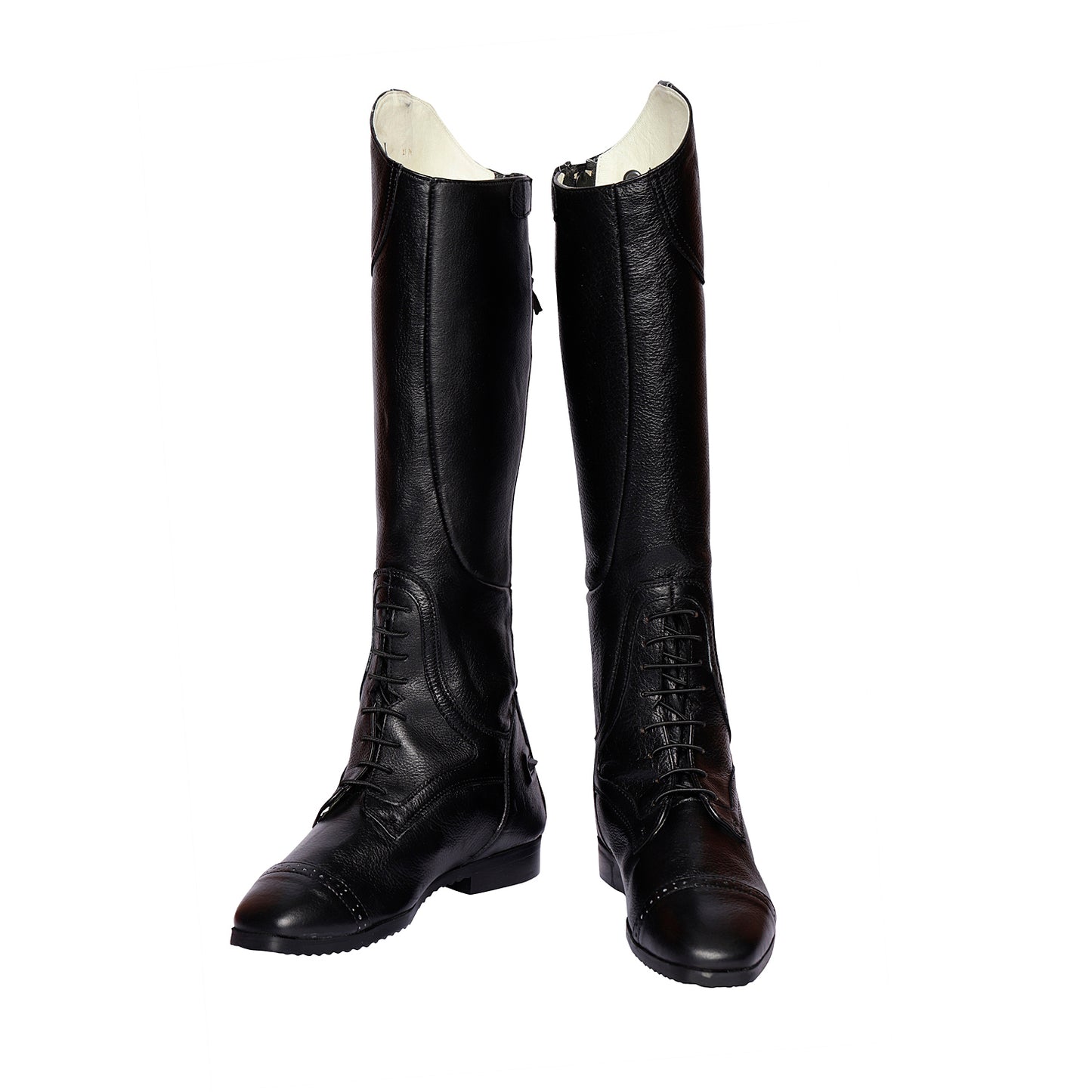 TuffRider Women Leather Back Zipper Olympia Field Boots