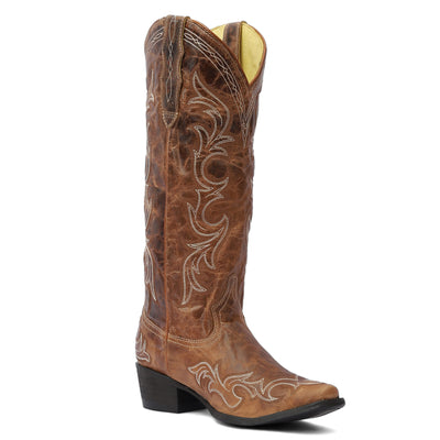 TuffRider Women Cody Embroidered Leather Snip Toe Western Boots