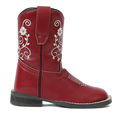 TuffRider Toddler Fire Red Floral Western Boot