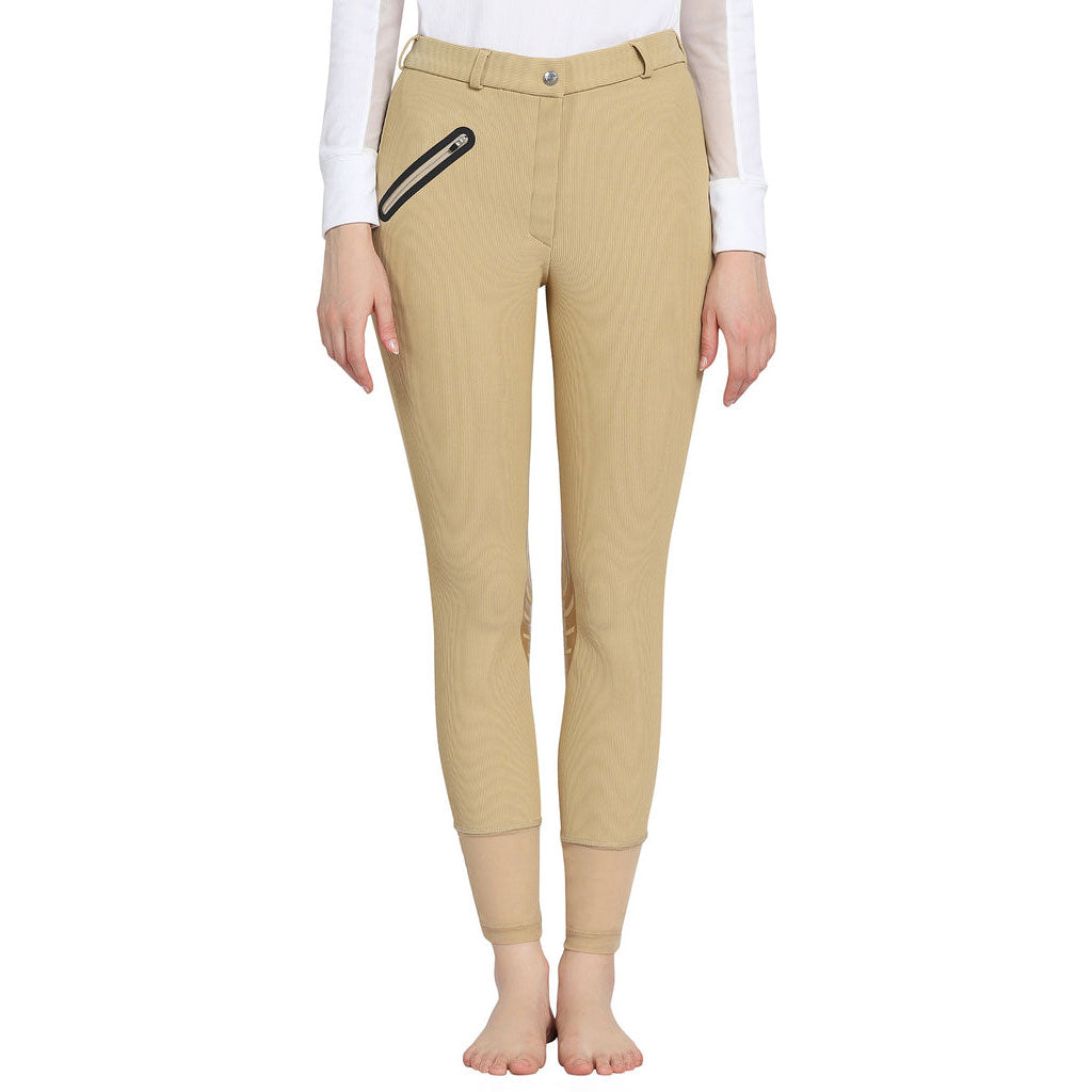 TuffRider Tiffany Ribbed Breech With Silicone Knee Patch
