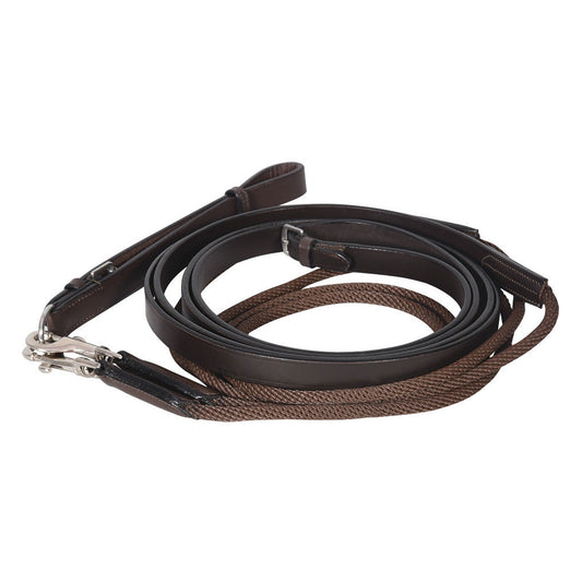 Henri de Rivel Advantage Draw Reins - Rounded Nylon / Leather Snap