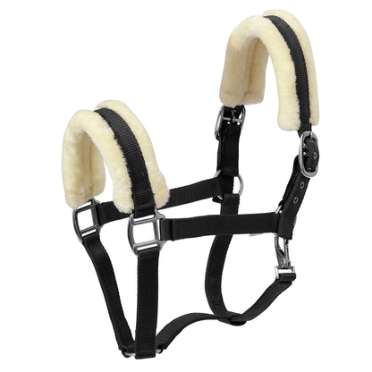 Henri de Rivel Sherpa Fleece Halter with Leather Breakaway