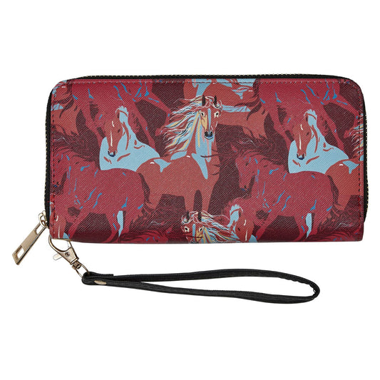 AWST Int'l Colorful Horses Clutch Wallet