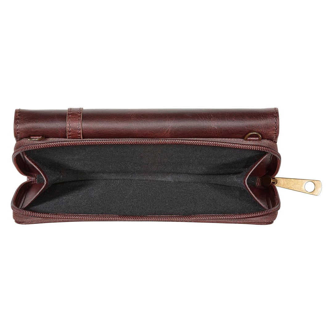 AWST Int'l Snaffle Bit Leather Cross Body Wallet