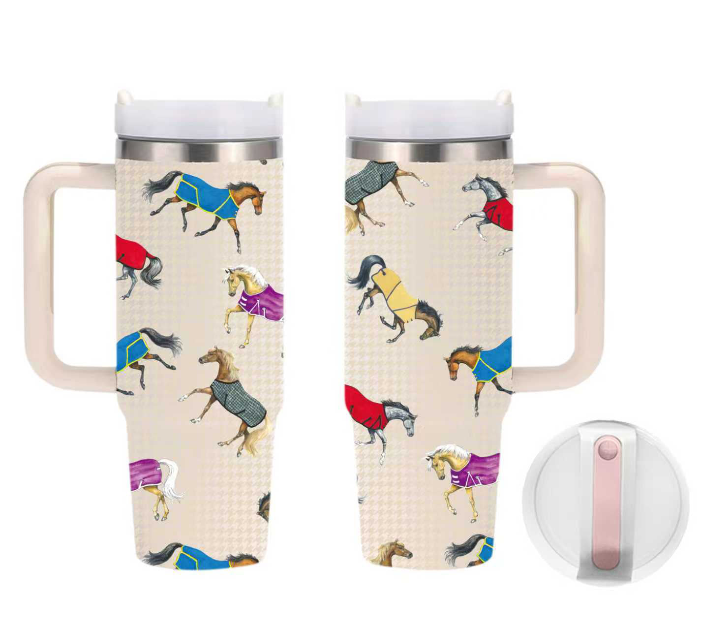 AWST Int'l Lila Horses in Blankets Stainless Steel Drink Mug