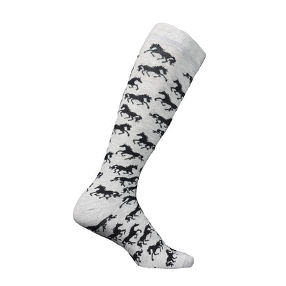 AWST Int'l Ladies "Lila" Galloping Horses Knee Socks - 6 Pack