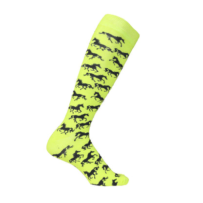 AWST Int'l Ladies "Lila" Galloping Horses Knee Socks - 6 Pack