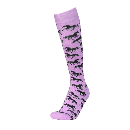 AWST Int'l Ladies "Lila" Galloping Horses Knee Socks - 6 Pack
