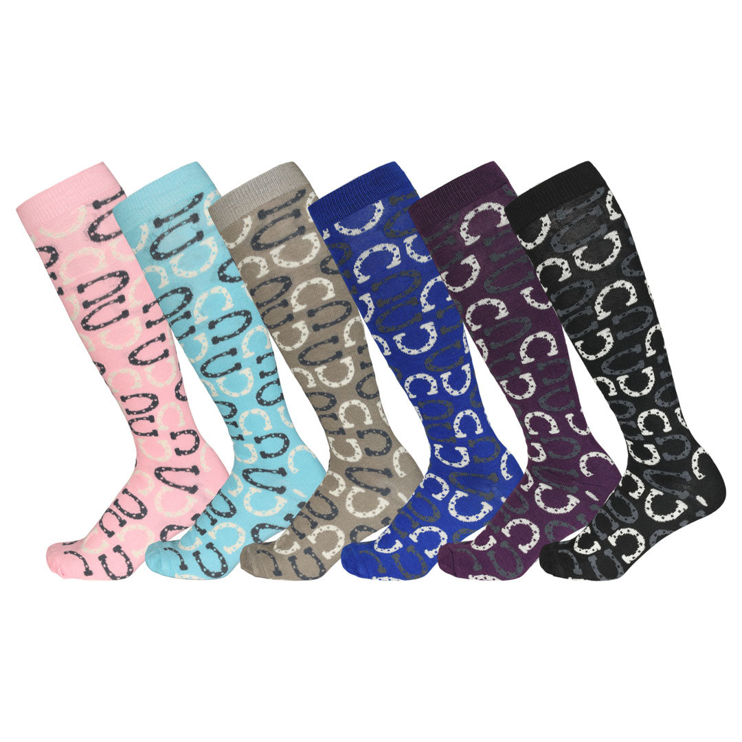 AWST Int'l Ladies Lucky Horseshoes Knee Socks - JPC Equestrian.com