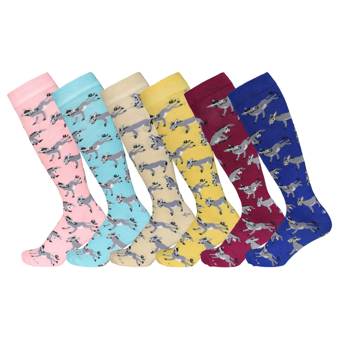 AWST Int'l Ladies Playful Donkeys Knee Socks - JPC Equestrian.com
