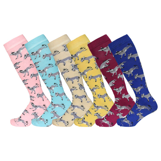 AWST Int'l Ladies Playful Donkeys Knee Socks - JPC Equestrian.com