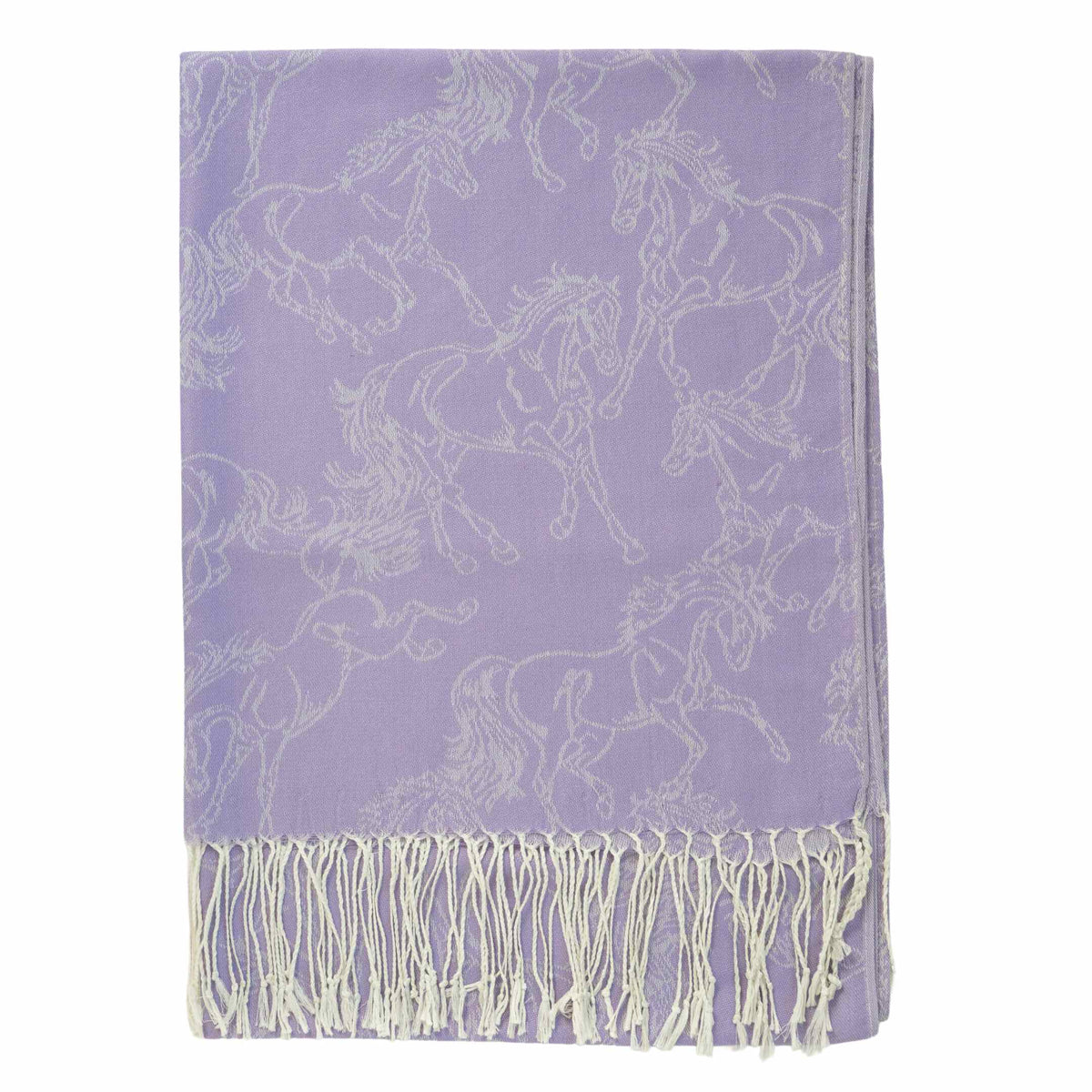 AWST Int'l Lila Linear Horses Pashmina Scarf - JPC Equestrian.com