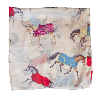 AWST Int'l Lila Horses in Blankets Scarf - JPC Equestrian.com