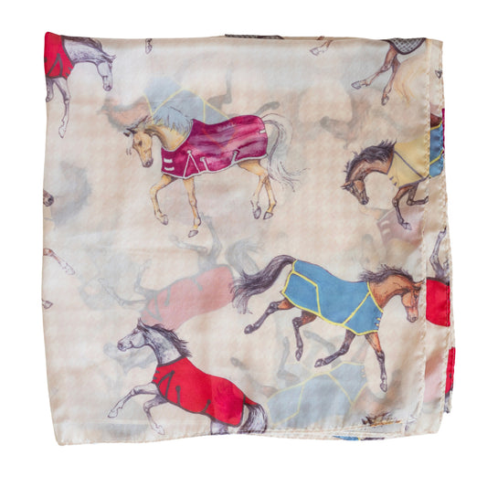 AWST Int'l Lila Horses in Blankets Scarf - JPC Equestrian.com