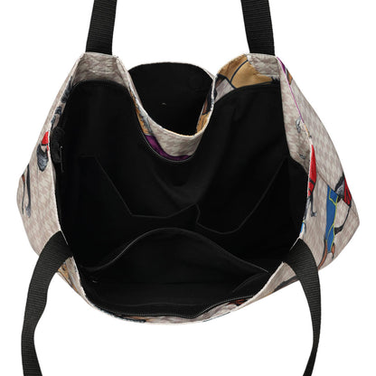 AWST Int'l Lila Horses in Blankets Tote Bag
