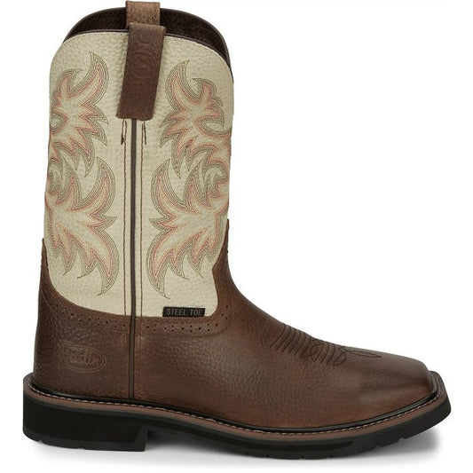 Justin Men's Driller Western Work Boot w/ Steel Toe