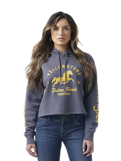 Yellowstone by Wrangler Ladies Dutton Ranch Cropped Sweatshirt