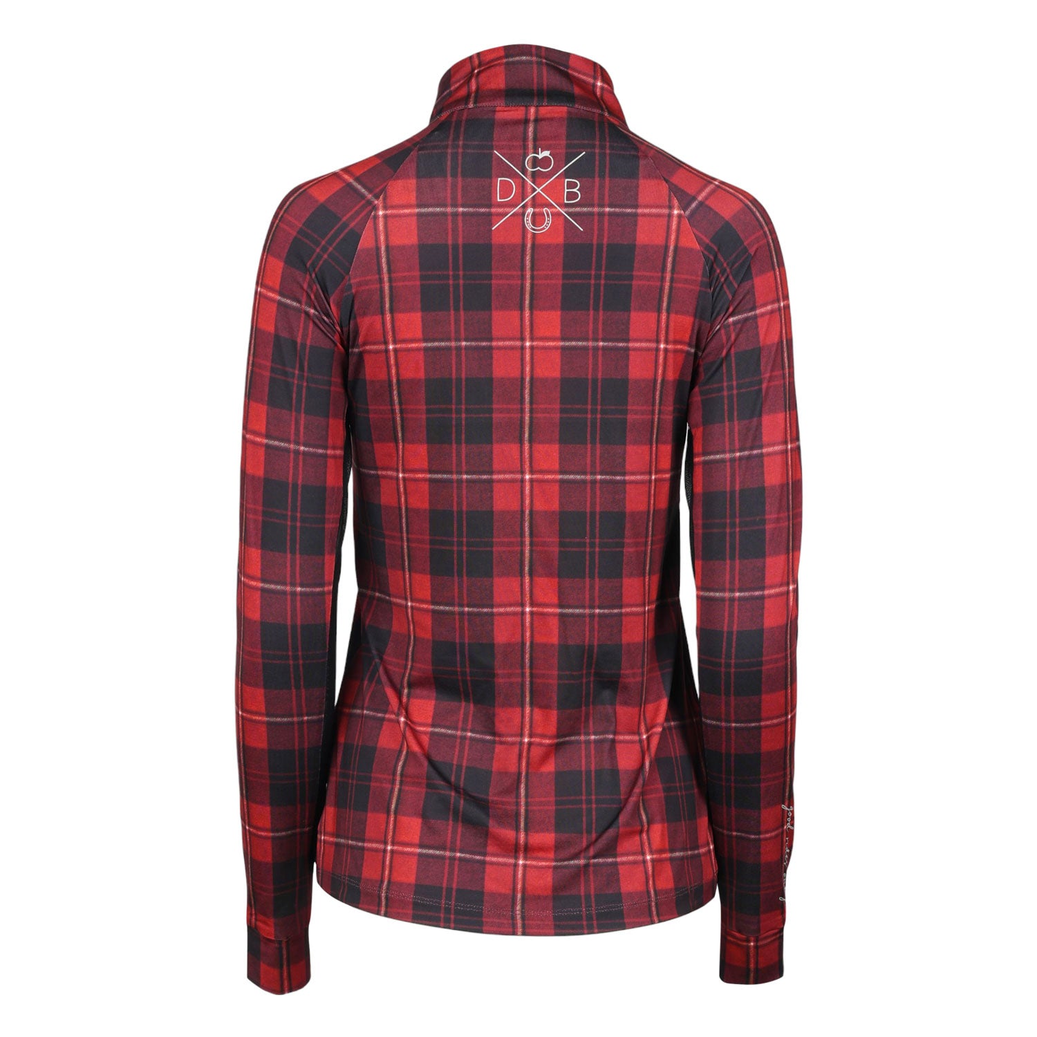 Dapplebay Holiday Plaid 1/4 Zip Light Riding Top-RED-JPC Equestrian.com
