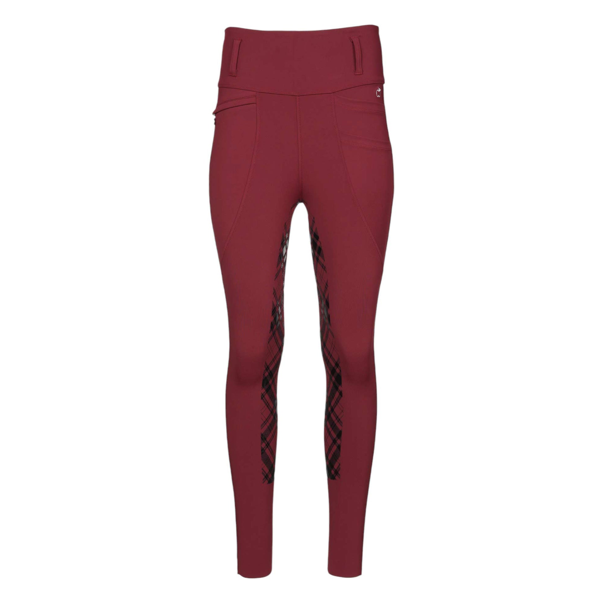 Dapplebay Holiday Plaid Riding Tights - RED - JPC Equestrian.com