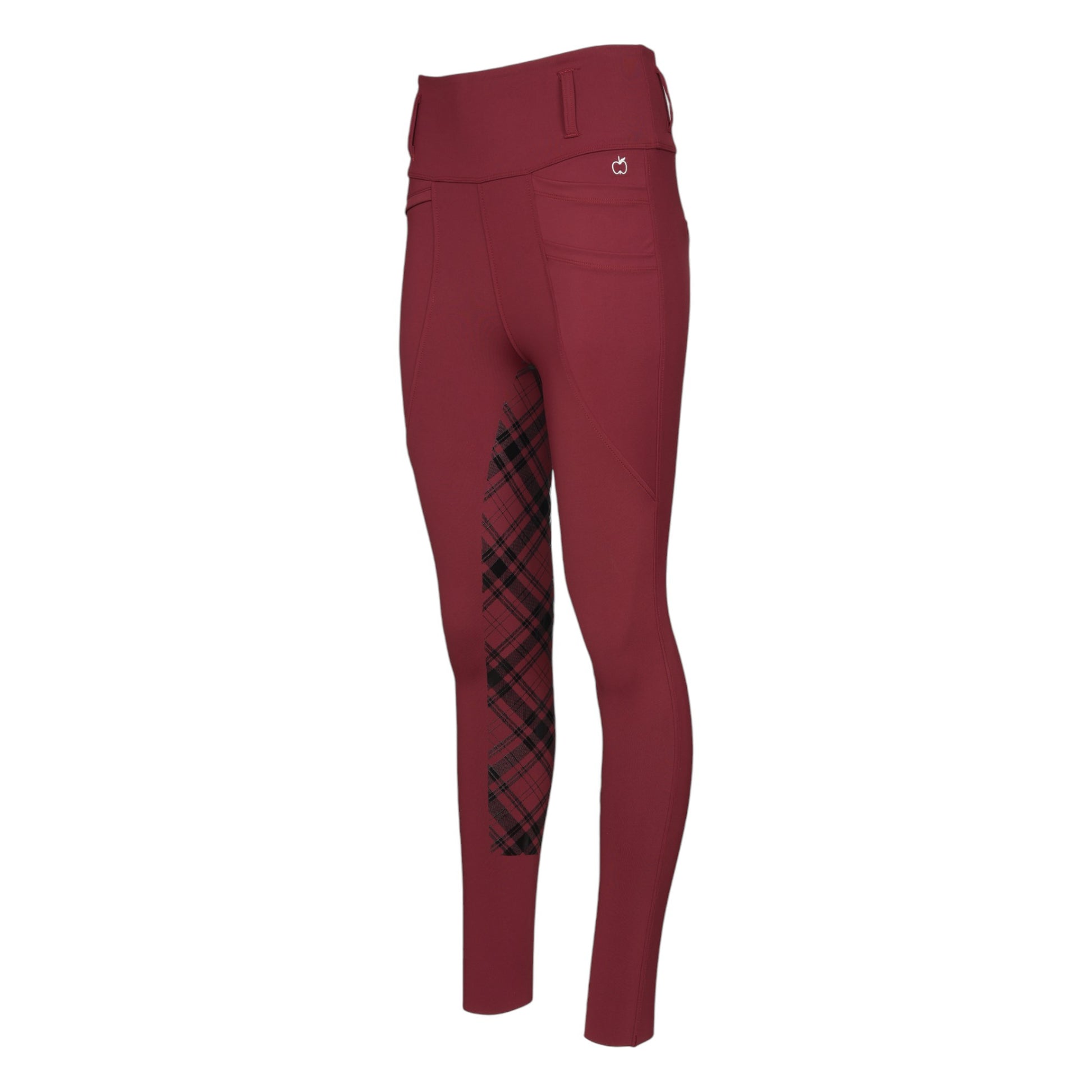 Dapplebay Holiday Plaid Riding Tights - RED - JPC Equestrian.com
