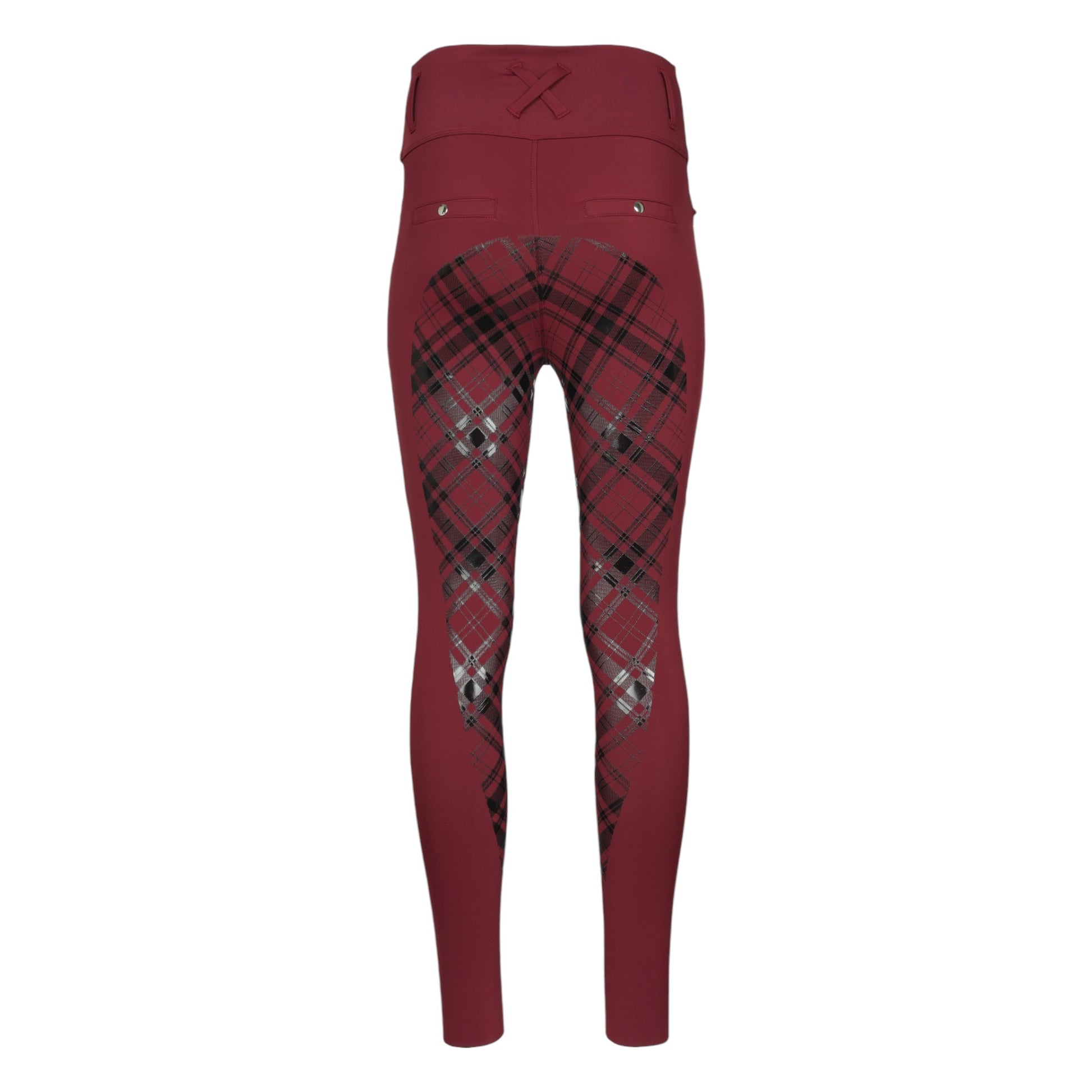 Dapplebay Holiday Plaid Riding Tights - RED - JPC Equestrian.com