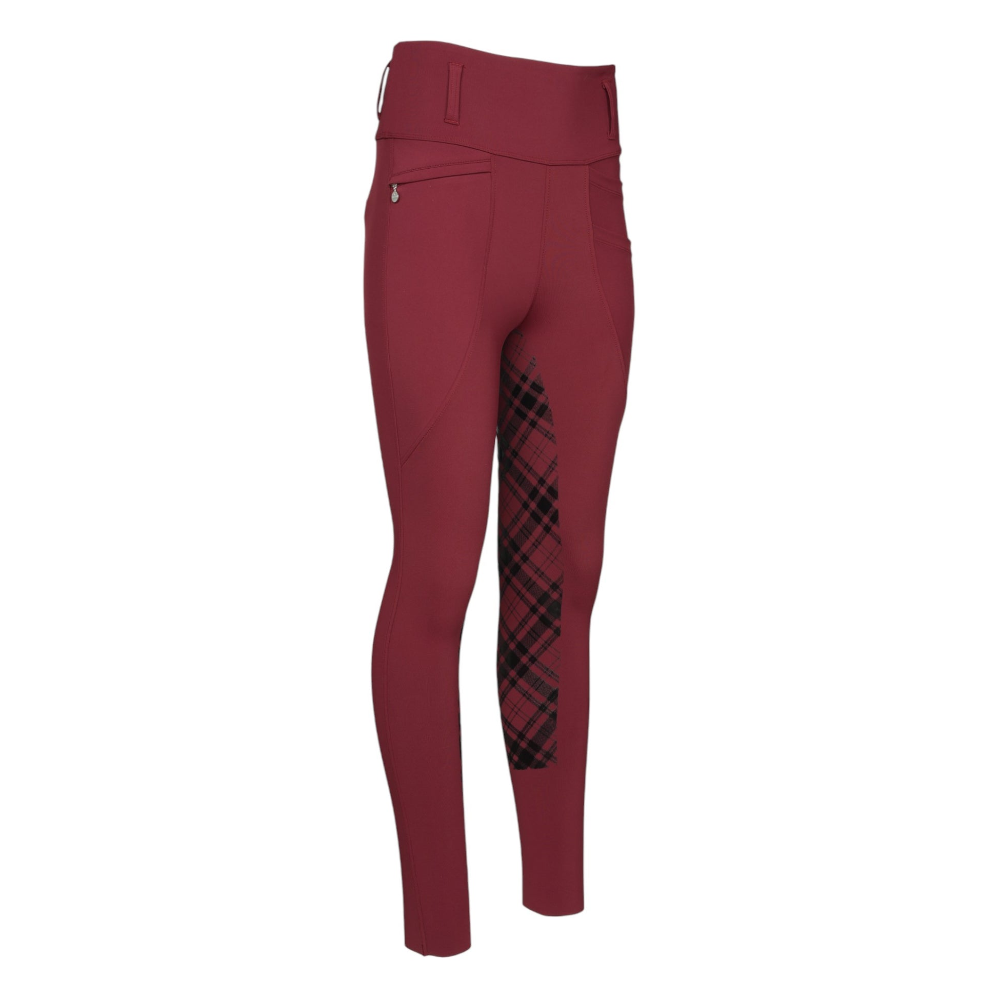 Dapplebay Holiday Plaid Riding Tights - RED - JPC Equestrian.com