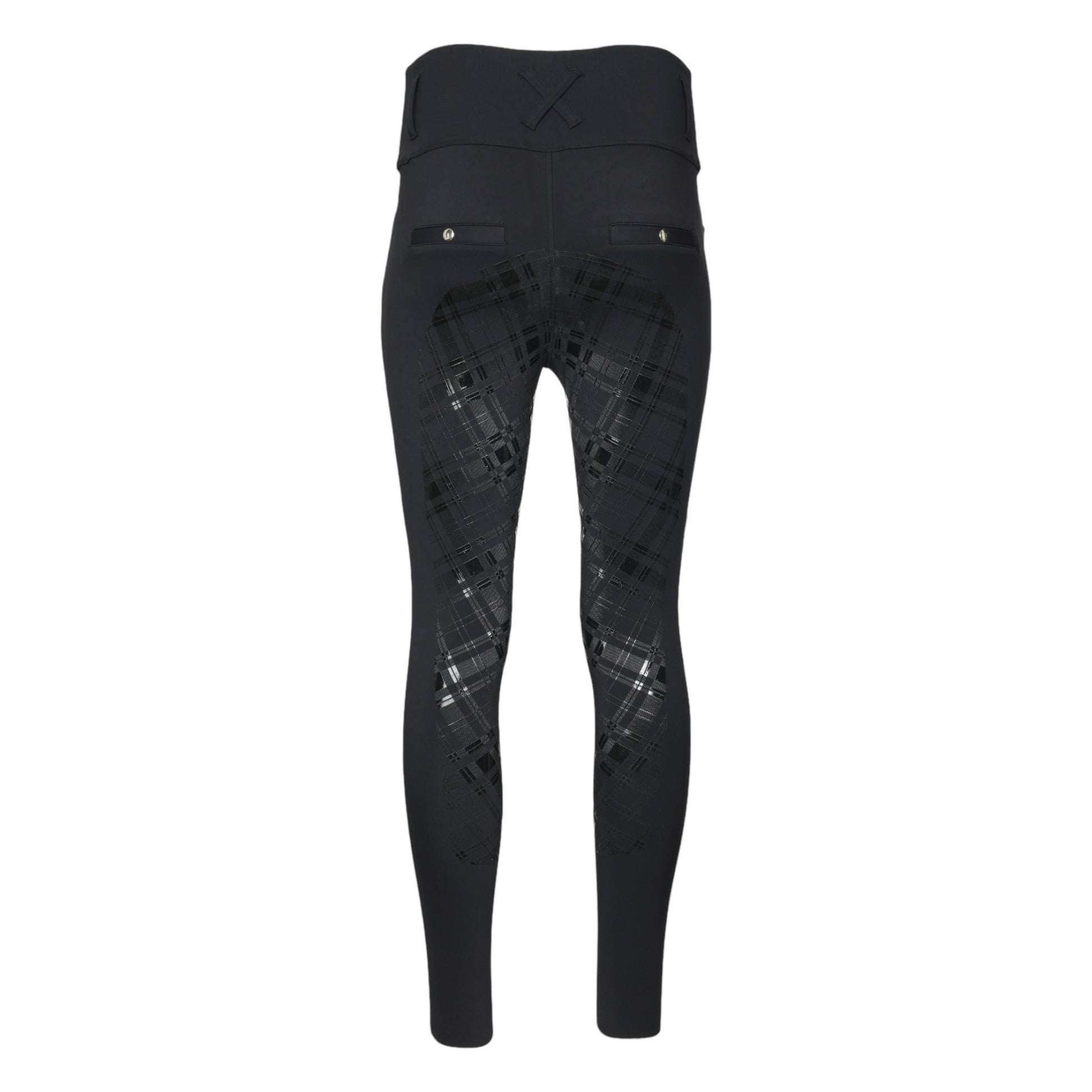 Dapplebay Holiday Plaid Riding Tights - Black - JPC Equestrian.com